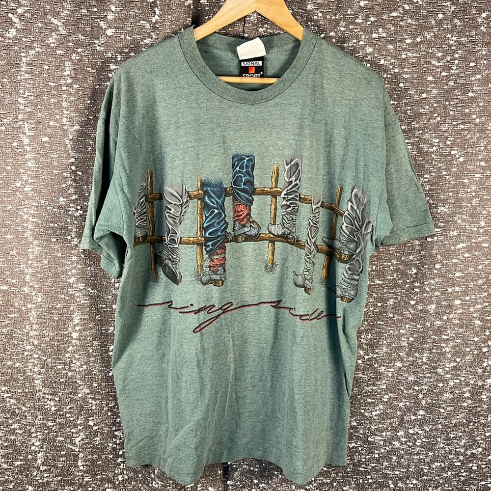 Vintage Signal Sports Ring Side Lake Tahoe Cowboy Boots Single Stitch Tshirt